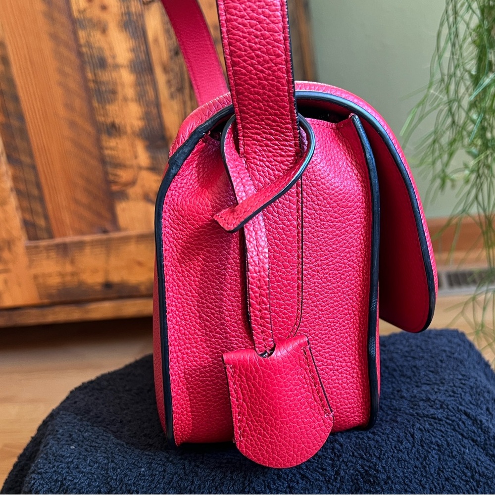 Alexander McQUEEN Red Leather Shoulder Bag Purse - Picture 7 of 15